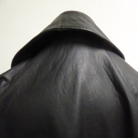 MICHAEL HOBAN NORTH BEACH BROWN LEATHER PEA COAT M - Picture 10 of 12